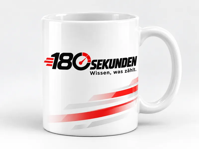 Kaffeetasse mit 180-Sekunden-Logo